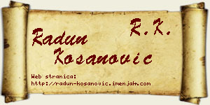 Radun Kosanović vizit kartica